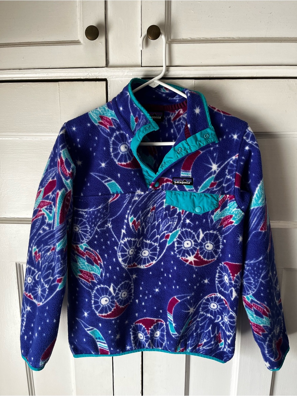 Patagonia - Lightweight Synchilla Snap-T Harvest Moon Owl Fleece- Women's Size S
